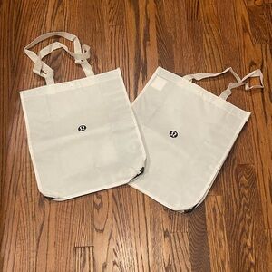 LULULEMON LARGE WHITE SHOPPING BAGS X 2 BUNDLE